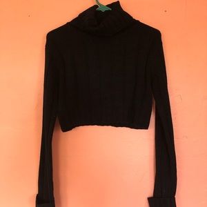 🌺Ribbed turtle neck cropped sweater